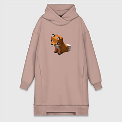 Женская толстовка-платье Милая лиса из Майнкрафта