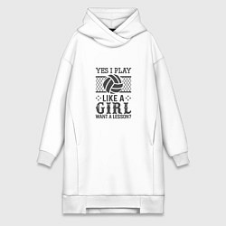 Женское худи-платье Play - Like A Girl, цвет: белый