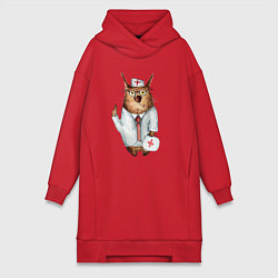 Женская толстовка-платье Врач сова