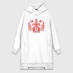 Женское худи-платье Богиня Судьбы Макошь, цвет: белый