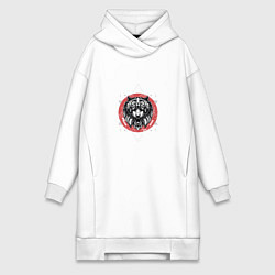Женское худи-платье ТИГР ЗВЕРЬ, цвет: белый