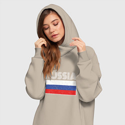 Женское худи-платье Russia - Россия, цвет: миндальный — фото 2