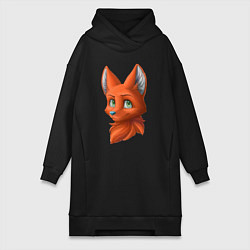 Женская толстовка-платье Милая лисичка Cute fox