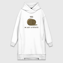 Женская толстовка-платье Yes, im just a potato