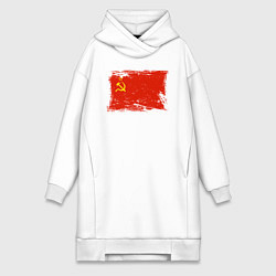 Женская толстовка-платье Рваный флаг СССР