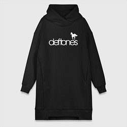 Женское худи-платье Deftones лошадь, цвет: черный