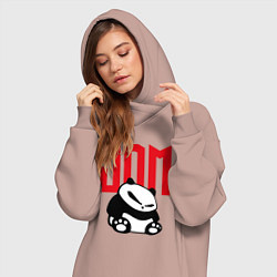 Женское худи-платье JDM Panda Japan Симпатяга, цвет: пыльно-розовый — фото 2