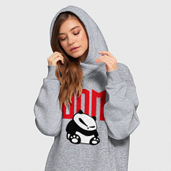 Женское худи-платье JDM Panda Japan Симпатяга, цвет: меланж — фото 2