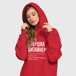 Женское худи-платье Девушка Дизайнер, цвет: красный — фото 2