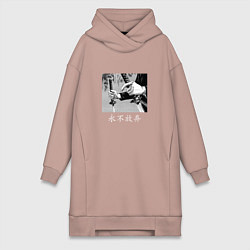 Женская толстовка-платье Самурай Никогда не сдавайся