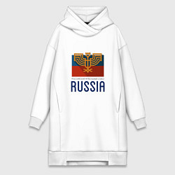 Женское худи-платье Russia - Союз, цвет: белый