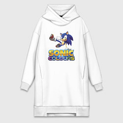 Женское худи-платье Sonic Colours Hedgehog Video game, цвет: белый