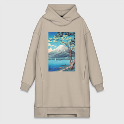Женская толстовка-платье Mount Fuji from Lake Yamanaka Гора Фудзи