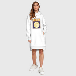 Женское худи-платье Биткоин до Луны Bitcoint to the Moon, цвет: белый — фото 2