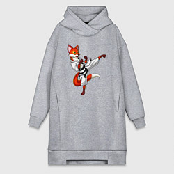 Женская толстовка-платье Лис боец