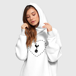Женское худи-платье Лого Tottenham в сердечке, цвет: белый — фото 2