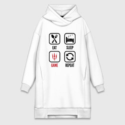 Женская толстовка-платье Eat Sleep The Witcher Repeat