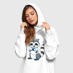 Женское худи-платье Енотик морячок, цвет: белый — фото 2