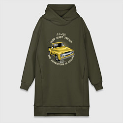 Женская толстовка-платье Желтый старый пикап