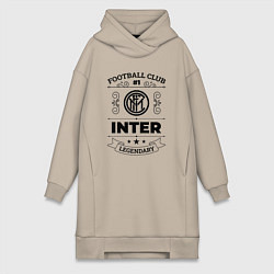 Женское худи-платье Inter: Football Club Number 1 Legendary, цвет: миндальный