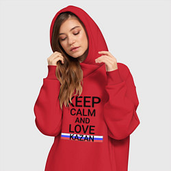 Женское худи-платье Keep calm Kazan Казань, цвет: красный — фото 2
