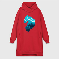 Женская толстовка-платье Принцесса Мононоке волчий силуэт