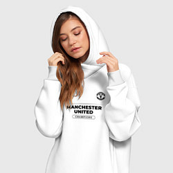 Женское худи-платье Manchester United Униформа Чемпионов, цвет: белый — фото 2