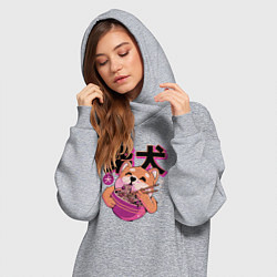 Женское худи-платье Japanese Shibu Inu, цвет: меланж — фото 2