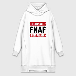 Женское худи-платье FNAF: таблички Ultimate и Best Player, цвет: белый