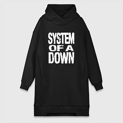 Женское худи-платье System of a Down логотип, цвет: черный