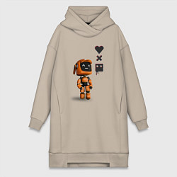 Женская толстовка-платье Оранжевый робот с логотипом LDR