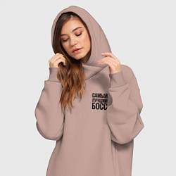 Женское худи-платье Самый лучший Босс Black, цвет: пыльно-розовый — фото 2