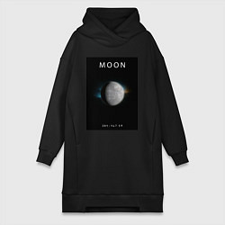 Женское худи-платье Moon Луна Space collections, цвет: черный