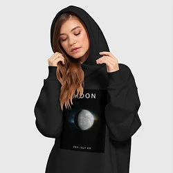 Женское худи-платье Moon Луна Space collections, цвет: черный — фото 2