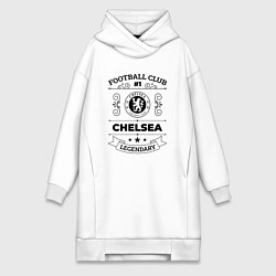 Женское худи-платье Chelsea: Football Club Number 1 Legendary, цвет: белый