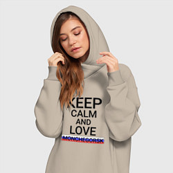 Женское худи-платье Keep calm Monchegorsk Мончегорск, цвет: миндальный — фото 2