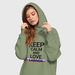 Женское худи-платье Keep calm Labinsk Лабинск, цвет: авокадо — фото 2