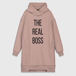 Женское худи-платье The real boss!, цвет: пыльно-розовый