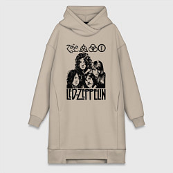 Женское худи-платье Led Zeppelin Black, цвет: миндальный