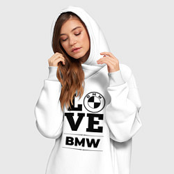 Женское худи-платье BMW love classic, цвет: белый — фото 2