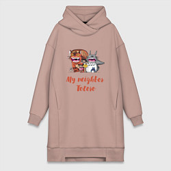 Женская толстовка-платье Мой сосед Тоторо - персонажи