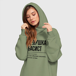 Женское худи-платье Девушка басист: определение, цвет: авокадо — фото 2