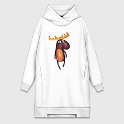 Женская толстовка-платье Прикольный лосяш