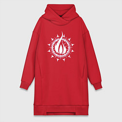 Женское худи-платье In flames - logo neon, цвет: красный