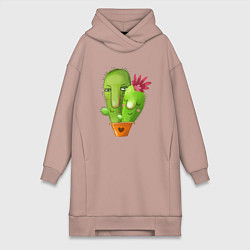 Женская толстовка-платье Любовь и кактусы