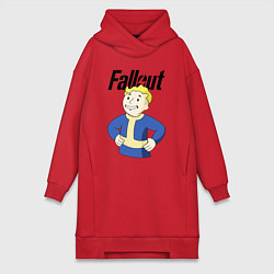 Женское худи-платье Fallout blondie boy, цвет: красный