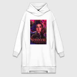 Женское худи-платье Stranger Things eleven, цвет: белый