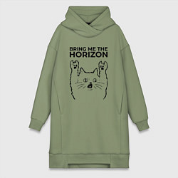 Женское худи-платье Bring Me the Horizon - rock cat, цвет: авокадо