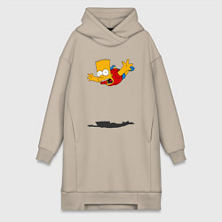 Женская толстовка-платье Барт Симпсон - падение