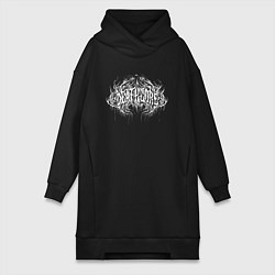 Женская толстовка-платье Deathcore dark lettering graffiti